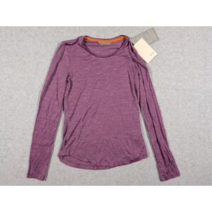 Icebreaker Women Top XS NWT Sphere‎ 2 Long Sleeve Tee Berry Heather Baselayer